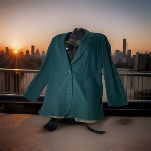 White Stag Woman's 6 Blazer 100% Wool Jacket Green‎ Lined Career Casual Vintage